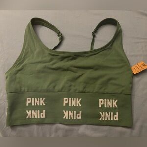 NWT Pink by Victoria’s Secret green sports bra size  XL